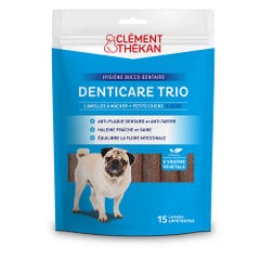 Clement-Thekan Denticare Trio Denticare Trio Stecche masticabili per Cane da 5 a 10kg Promuove l'igiene orale 15 strisce