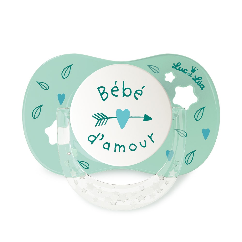 Luc Et Lea Sucette Symetrique Silicone 6 Mois Et Plus J'aime Ma Maman Mon Papa 6 Mois et Plus