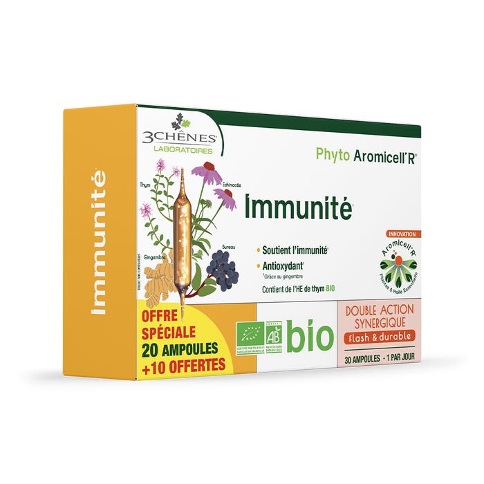 3 Chênes Fiale immunitarie biologiche x20 + 10 gratis