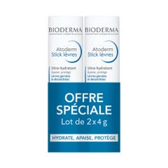 Bioderma Atoderm Stick Protettivo Labbra secche e screpolate 3x4g