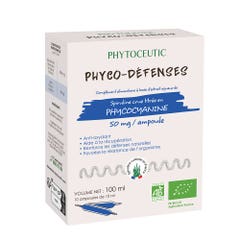 Phytoceutic Phyco-Défenses Spirulina cruda biologica titolata in Ficocianina 50mg 10 fiale x 10ml