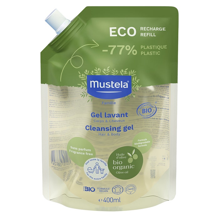 Eco Refill Gel detergente Bio 400 ml Corpo e Capelli dalla nascita Mustela