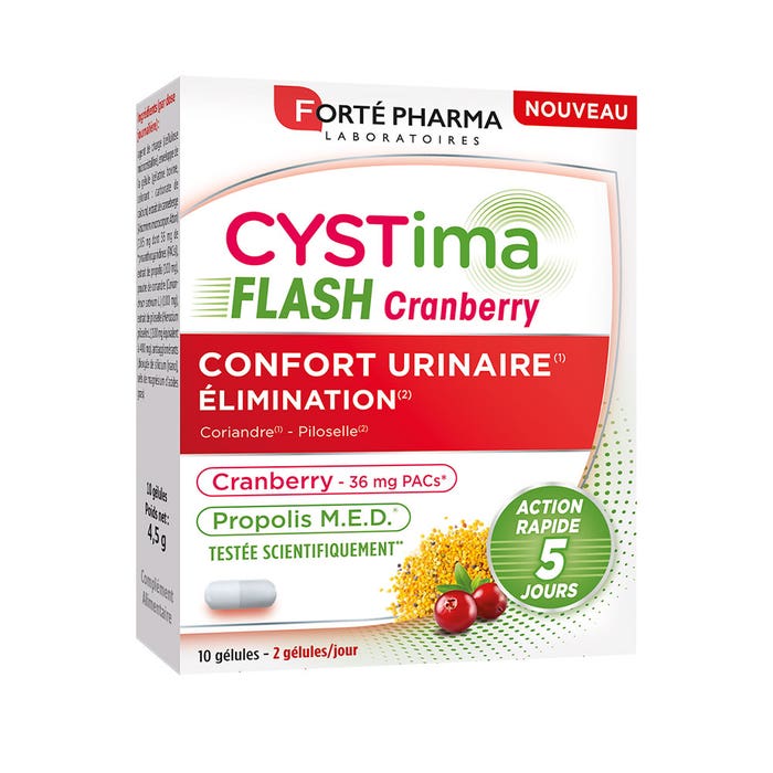 Forté Pharma Cystima Flash Urinary Comfort al mirtillo rosso 10 capsule