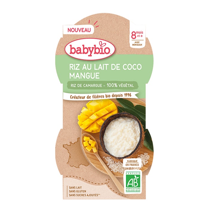 Babybio Riso al latte di cocco e mango 8 mesi e Plus 225g