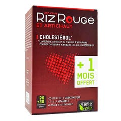 Sante Verte Lievito Di Riso Rosso Colesterolo 2x60 Compresse Cholestérol 90+30 Comprimés
