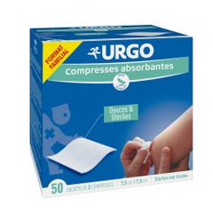 Urgo Compresse assorbenti morbide e sterili 7,5 cm x 7,5 cm x50