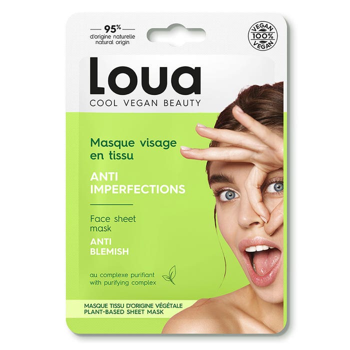 Maschera di stoffa per il viso anti-imperfezioni 1 unità pelle grassa Loua