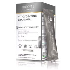 Biocyte Vitamine C, D3, Zinco Difese immunitarie liposomiali Gusto ananas 14 bastoni