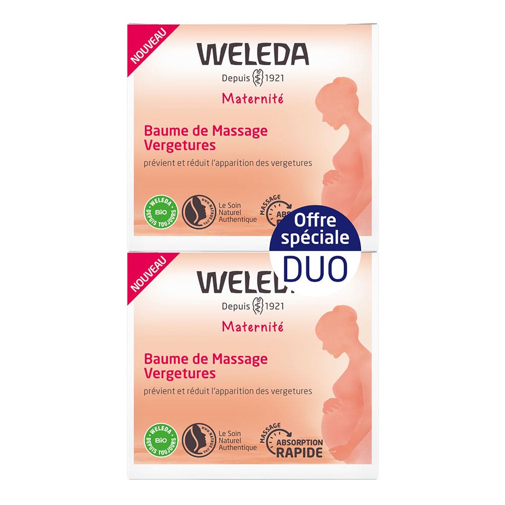 Weleda Mamma Balsamo per il massaggio delle smagliature Assorbimento rapido 2x150ml