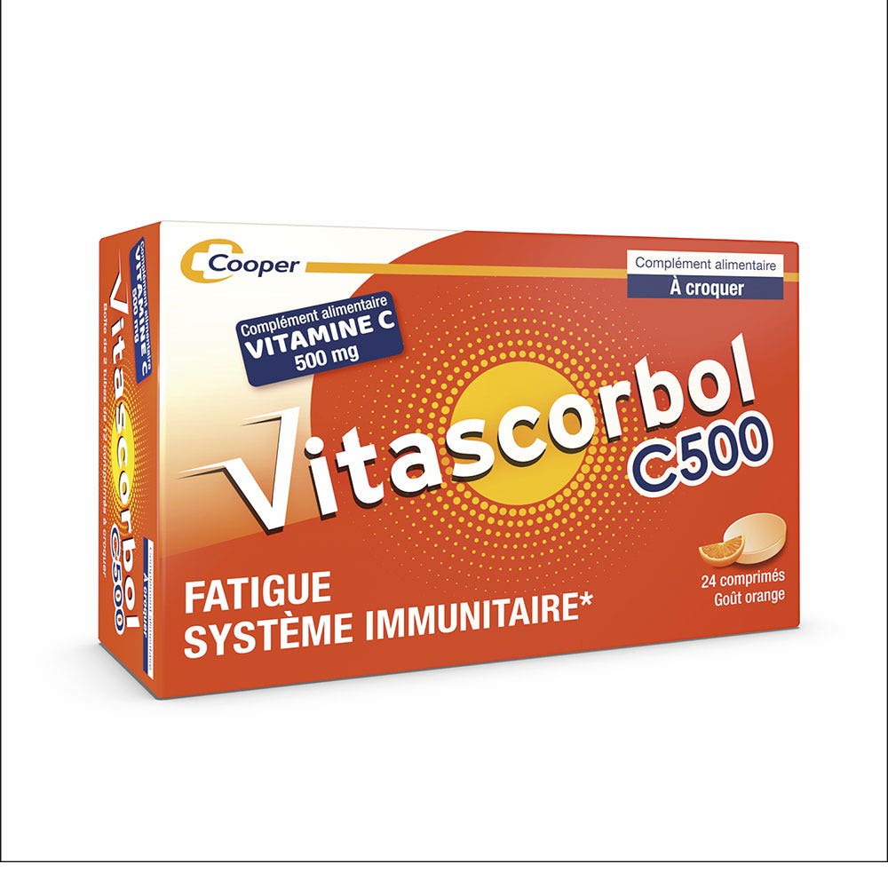 Vitascorbol Vitamina C 500 mg Gusto arancione 24 compresse masticabili