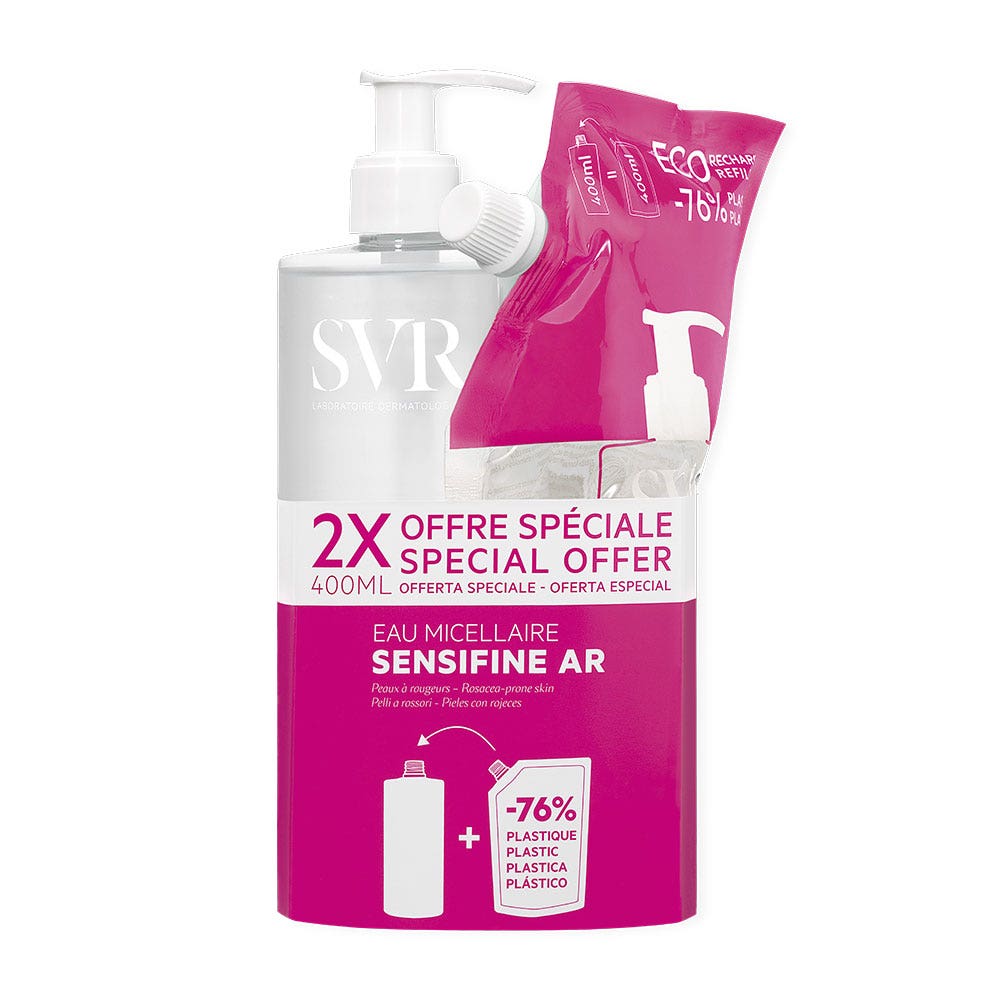 Svr Sensifine AR Acqua micellare 400 ml + ricarica di acqua micellare 400 ml