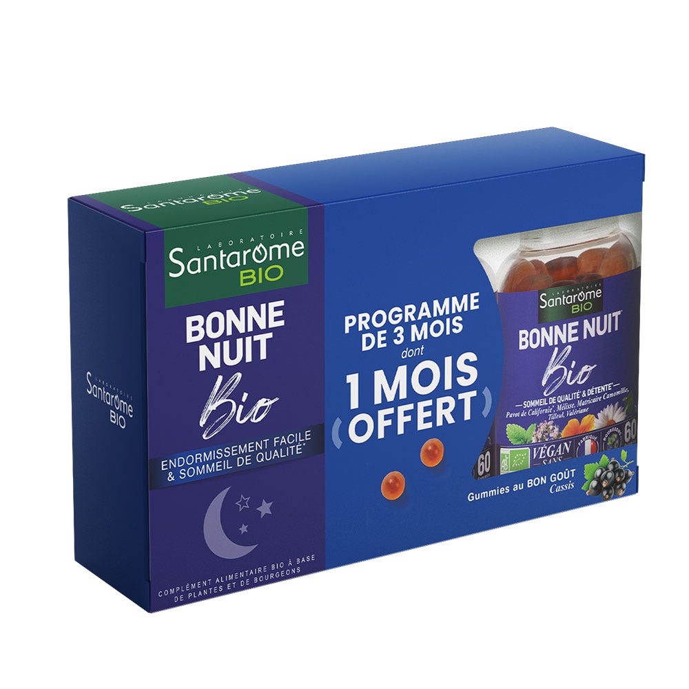 Santarome Bonne Nuit Bonne Notte Bio Goût Cassis 3x60 gommine