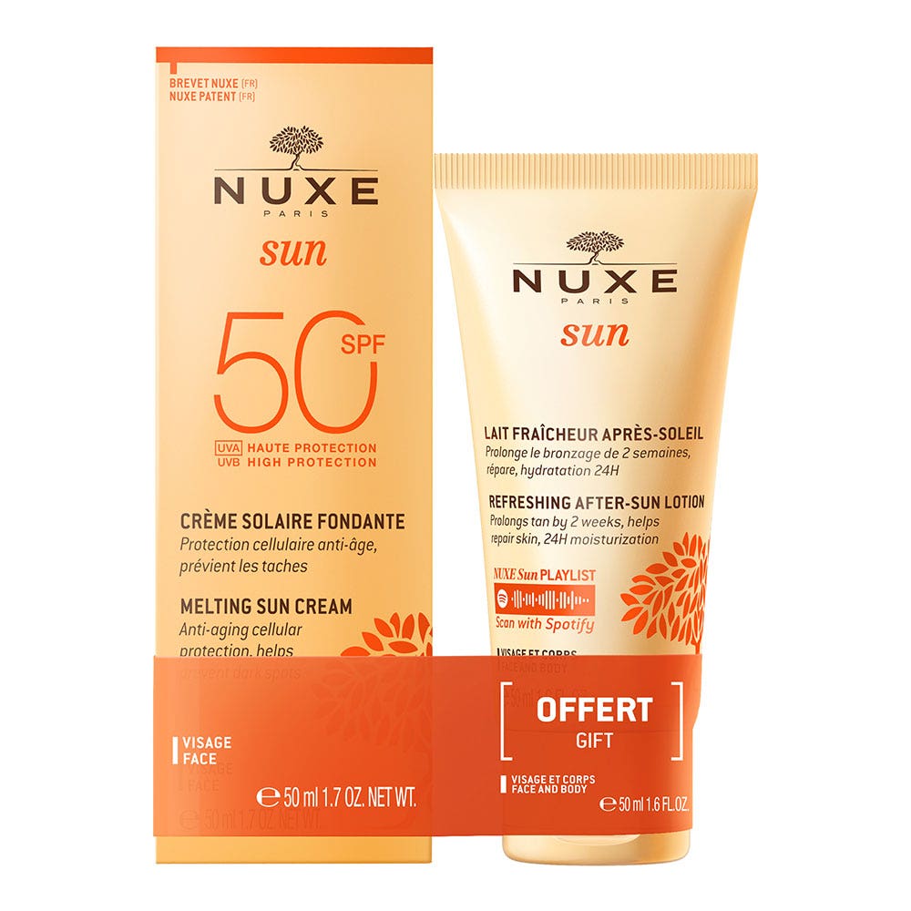 Nuxe Sun Crema fondente viso alta protezione SPF 50 50 ml + latte doposole freschezza