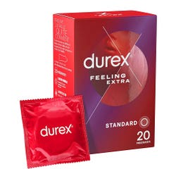 Durex Feeling Preservativi sottili ed extra lubrificati Extra x20