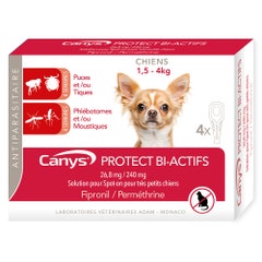 Canys Protect Bi-actifs 26,8 mg/240 mg soluzione spot-on Cane (1,5-4kg) 4x0,44ml