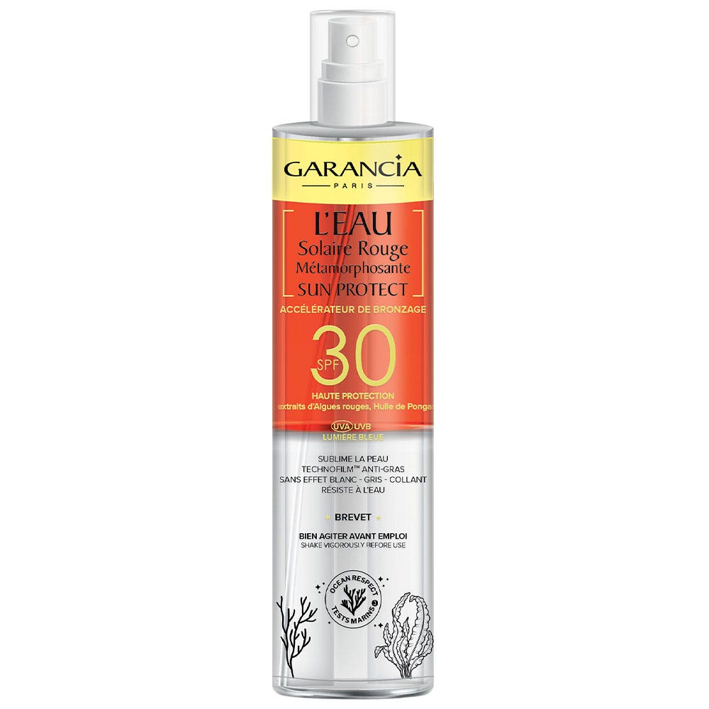 Garancia Sun Protect Acqua rossa metamorfica per la cura del sole SPF30 Acceleratore Tan 150 ml