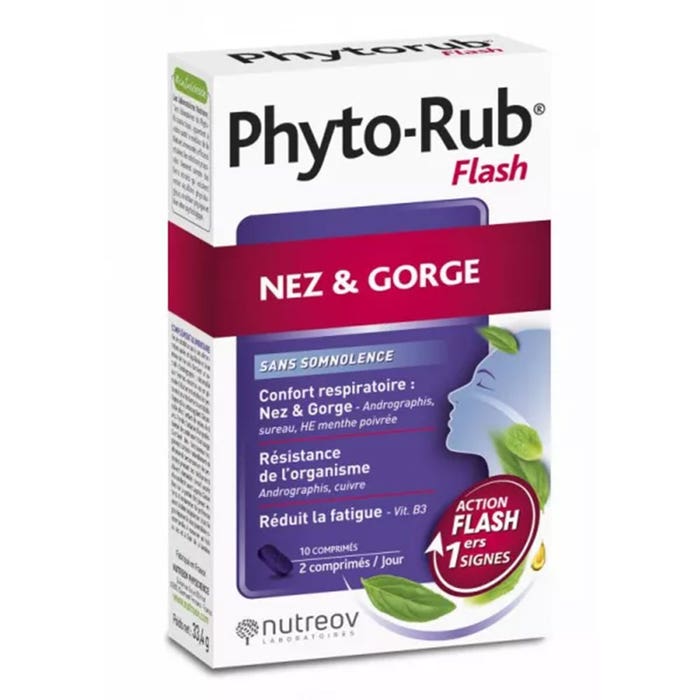 Naso e gola freddi 10 compresse Phyto-Rub Flash Nutreov