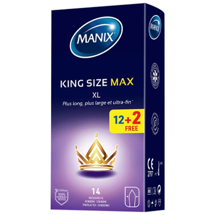 Preservativi Maxi XL 12 + 2 King Size Manix