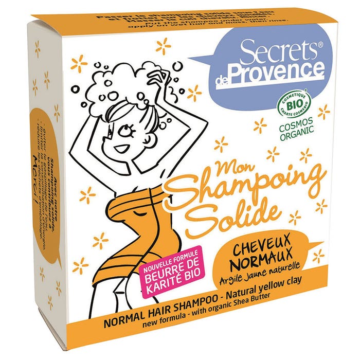 Secrets de Provence Shampoo solido all'argilla gialla naturale per Capelli normali 85g