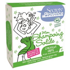 Secrets de Provence Shampoo solido all'argilla verde biologica e naturale per Capelli grassi 85g