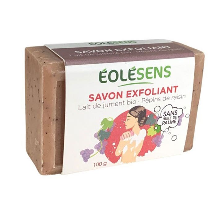 Eolesens Sapone esfoliante Latte di cavalla e semi d'uva biologici 100g
