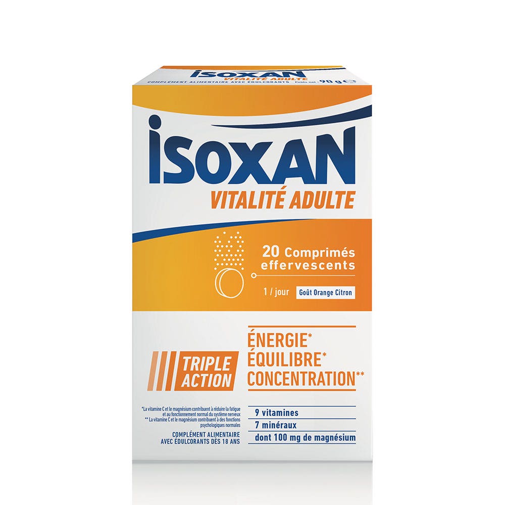 Isoxan Vitalità Adulti Energia, equilibrio e concentrazione 20 compresse effervescenti