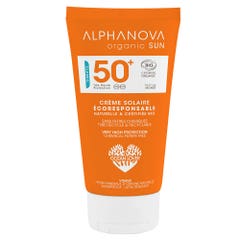 Alphanova Organic Sun Crema solare viso bio Spf50+ impermeabile Profumo Monoi 50ml