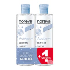 Noreva Aquareva Acqua micellare idratante Struccante Viso e Occhi Pelle disidratata 2x400ml