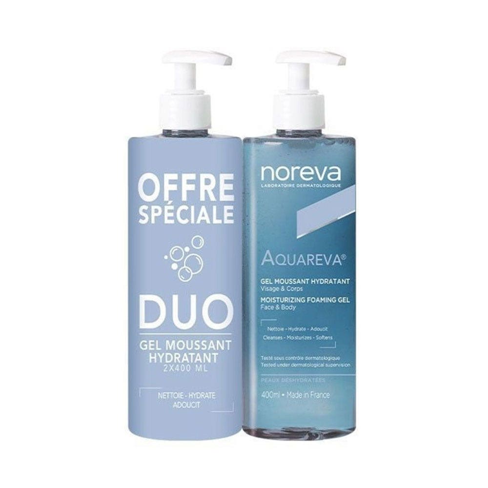 Noreva Aquareva Coffret Aquareva Lait Corporel Hydratant 24h et Gel Moussant Hydratant