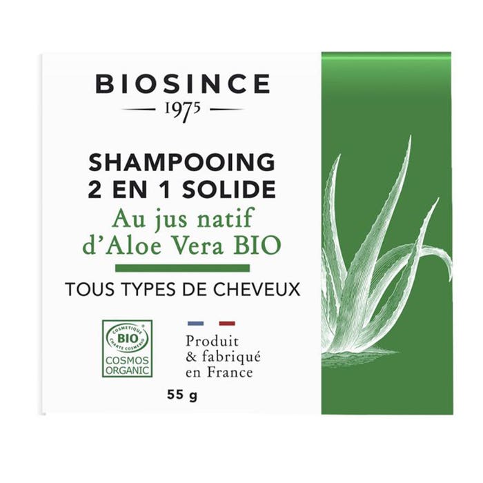 Shampoo Solidea 2in1 55g Con Aloe Vera Biologica Pour tutti i tipi di Capelli Bio Since 1975