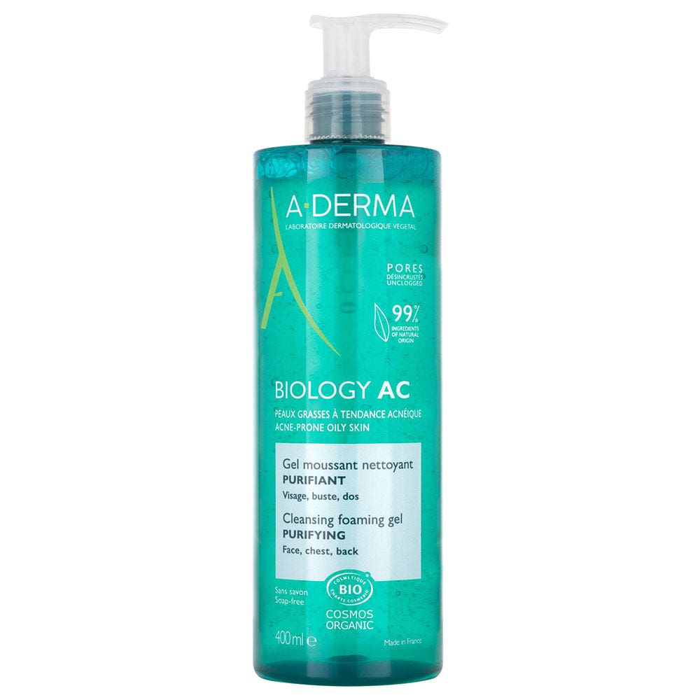 A-Derma Biology AC Gel Detergente Schiumogeno Purificante Bio Pelle grassa a tendenza acneica 400ml
