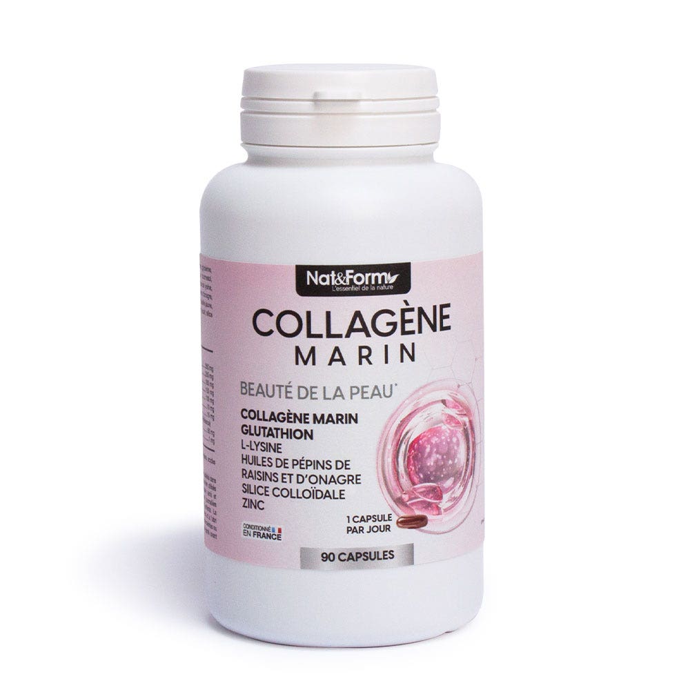 Nat&Form Collagene marino Bellezza della pelle con glutatione 90 Capsule