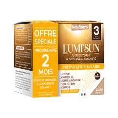 Nat&Form Lumi'Sun Pompa di calore solare Abbronzatura antiossidante e magnifica 2x30 capsule
