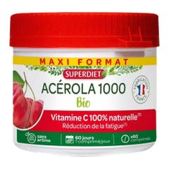 Superdiet Acerola 1000 Bio Vitamina C naturale 60 compresse da masticare