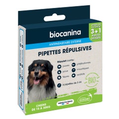 Biocanina Pipetta repellente per Cane da 15 a 30 kg 3 pipette + 1 in omaggio