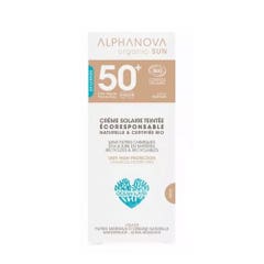 Alphanova Organic Sun Crema colorata bio ad altissima protezione Spf50+ Pelle Sensibile e Reattiva 50g