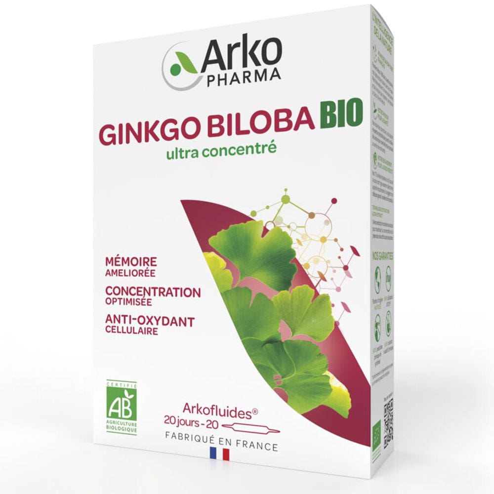 Arkopharma Arkofluidi Gingko Biloba biologico 20 lampadine