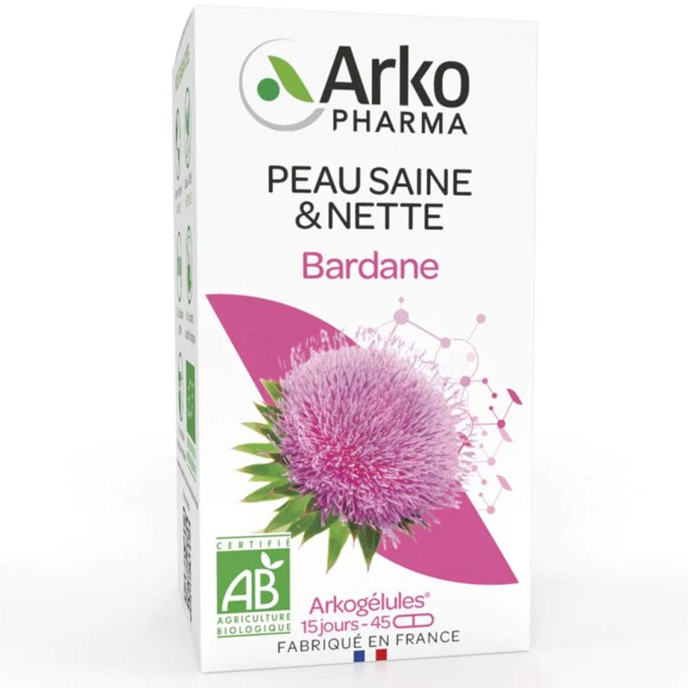 Arkopharma Arkocapsule Pelle sana e pulita Bardana biologica 45 capsule