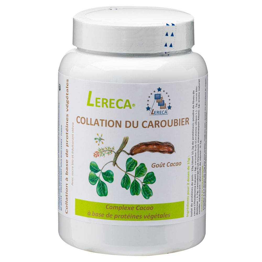 Lereca Collation du Caroubier Protéines Végétales Arome Naturel Vanille 375g