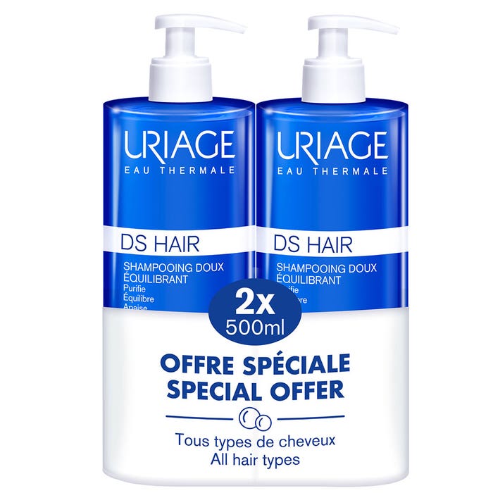 Shampoo delicato riequilibrante 2x500ml D.S Hair Uriage