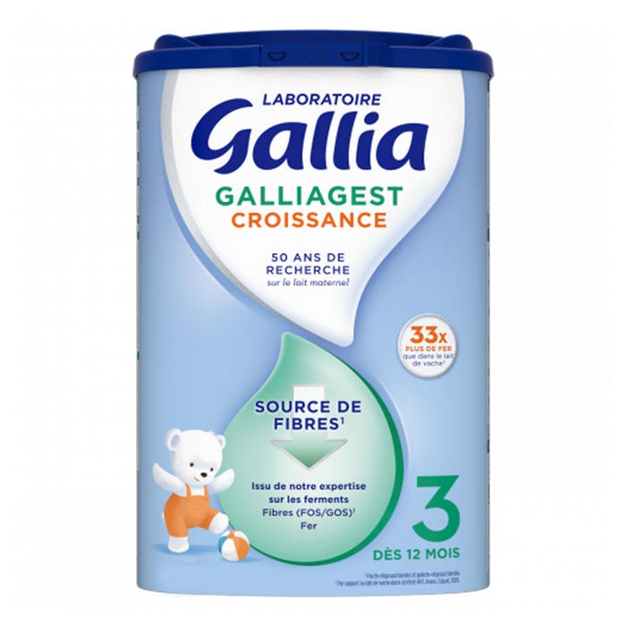 Premium 3 Latte di crescita in polvere 800 g Galliagest 12 mesi-3 anni Gallia