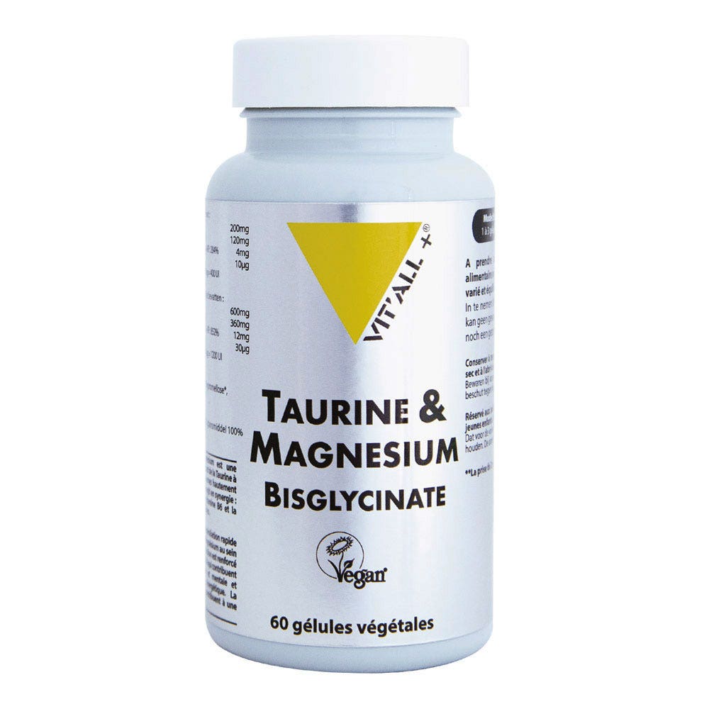 Vit'All+ Taurina e magnesio in bisglicinato 60 capsule vegetali