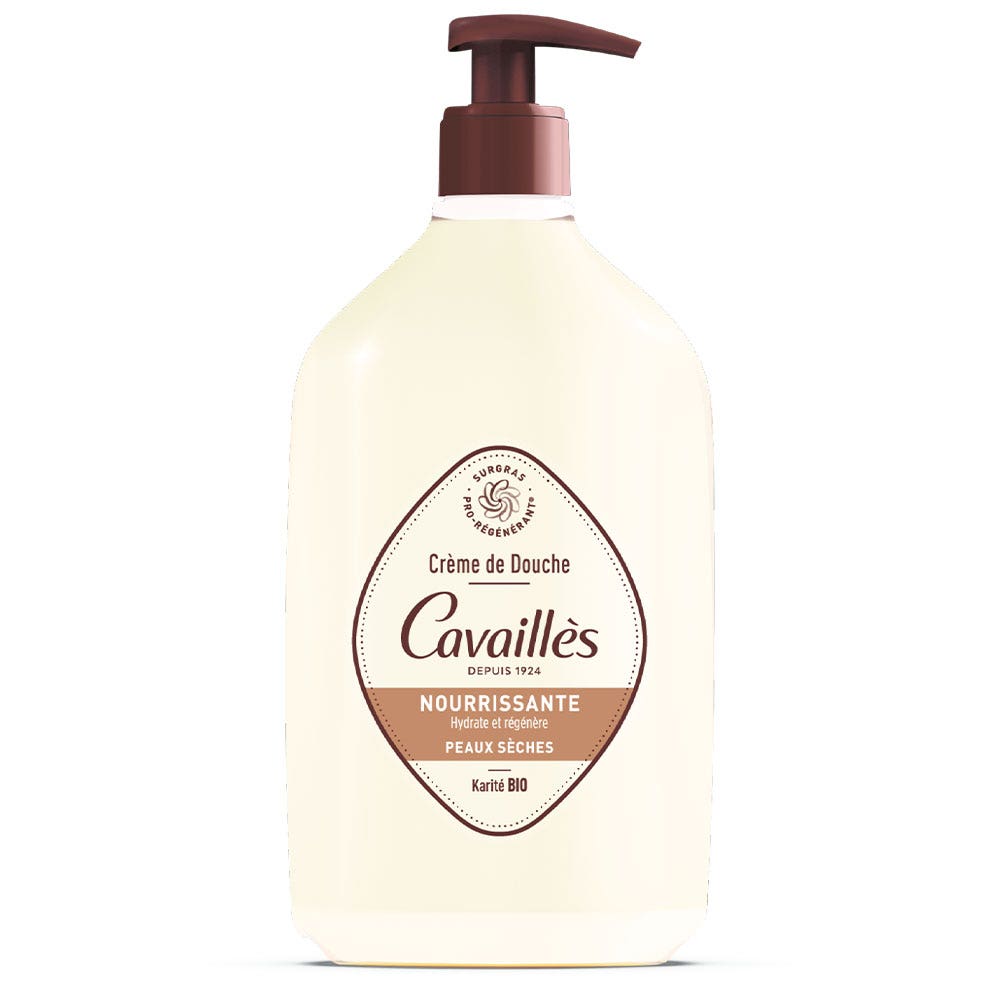Cavaillès Surgras Actif Crema da doccia nutriente al Burro di Karité biologico Pelle secca 750ml