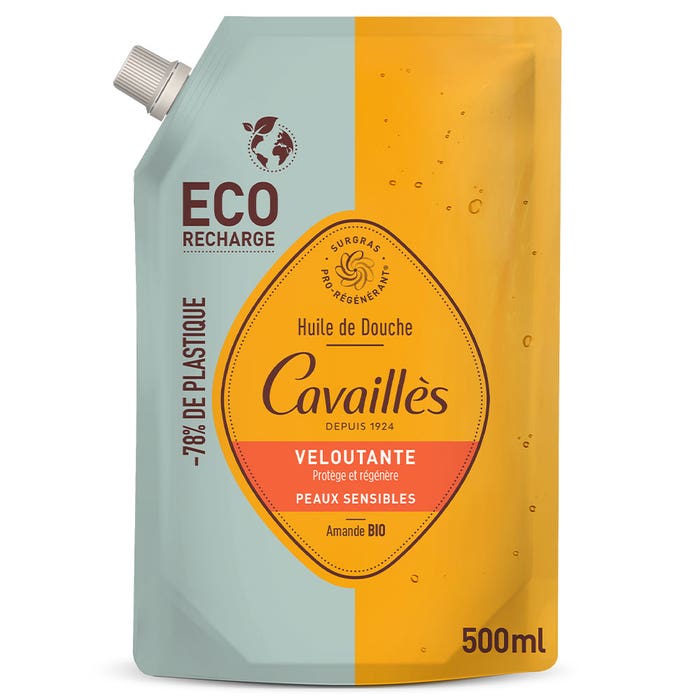 Eco Recharge Olio detergente 500ml Surgras Actif Peaux Sensibles Rogé Cavaillès