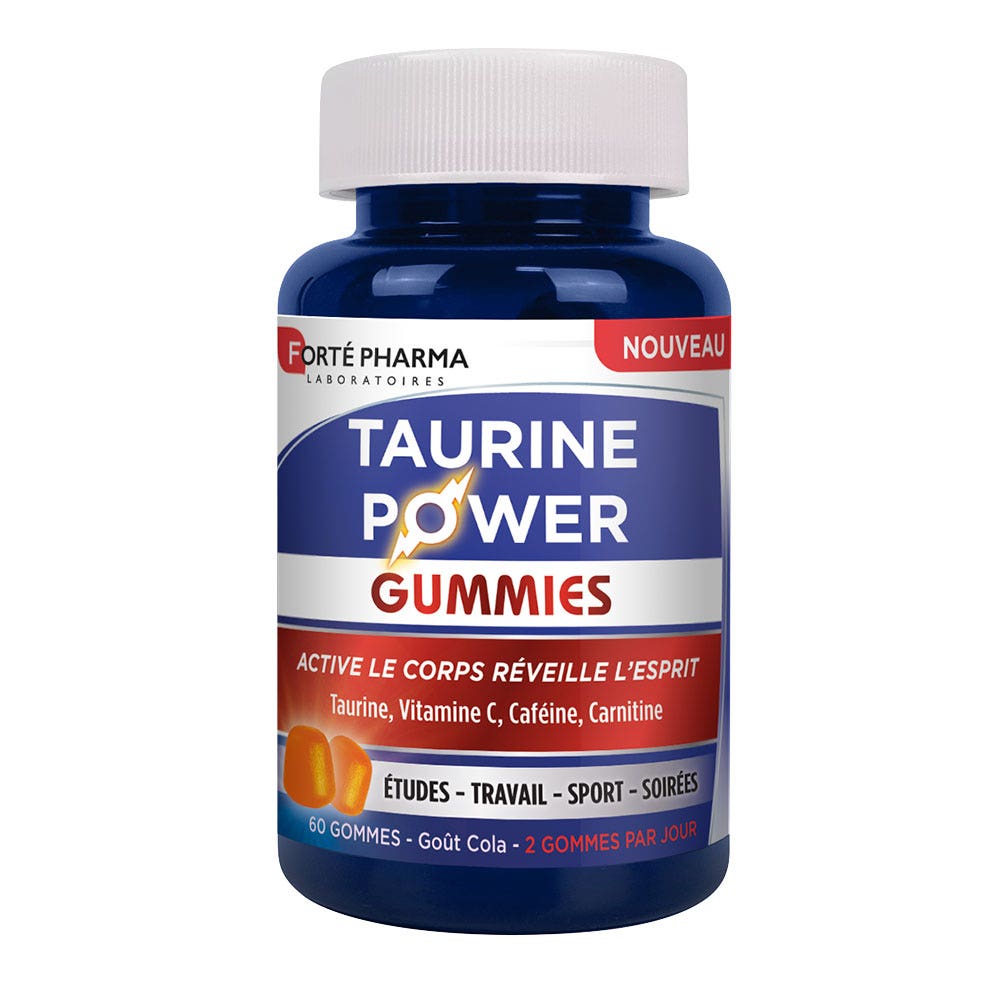 Forté Pharma Taurina Power Attiva il Corpo Risveglia la Mente Gusto Cola 60 Gomme