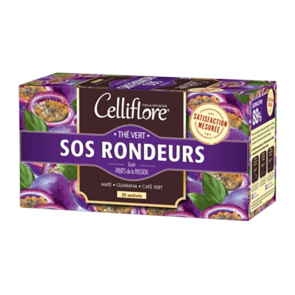Juvamine Tè verde SOS Rotondità Aroma Frutta della Passione 25 Bustine