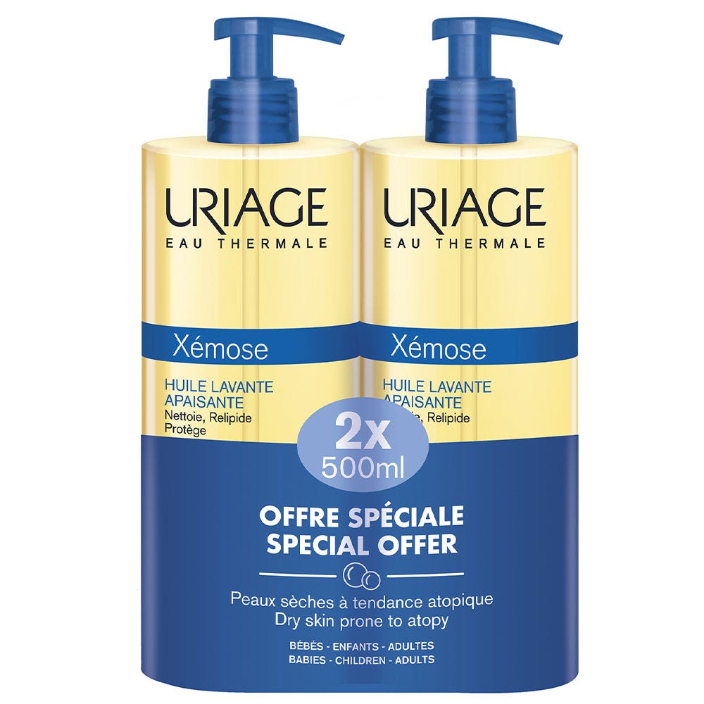 Uriage Xemose Olio Detergente Lenitivo Pelle Molto Secca a Tendenza Atopica 2x500ml