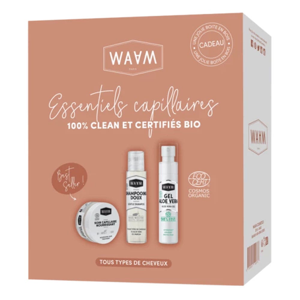Waam Set regalo di prodotti essenziali per capelli biologici Pour tous i tipi di capelli