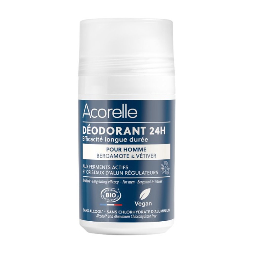 Acorelle Deodorante Roll-On da 24 ore per uomo certificato Bio Uomo 50ml