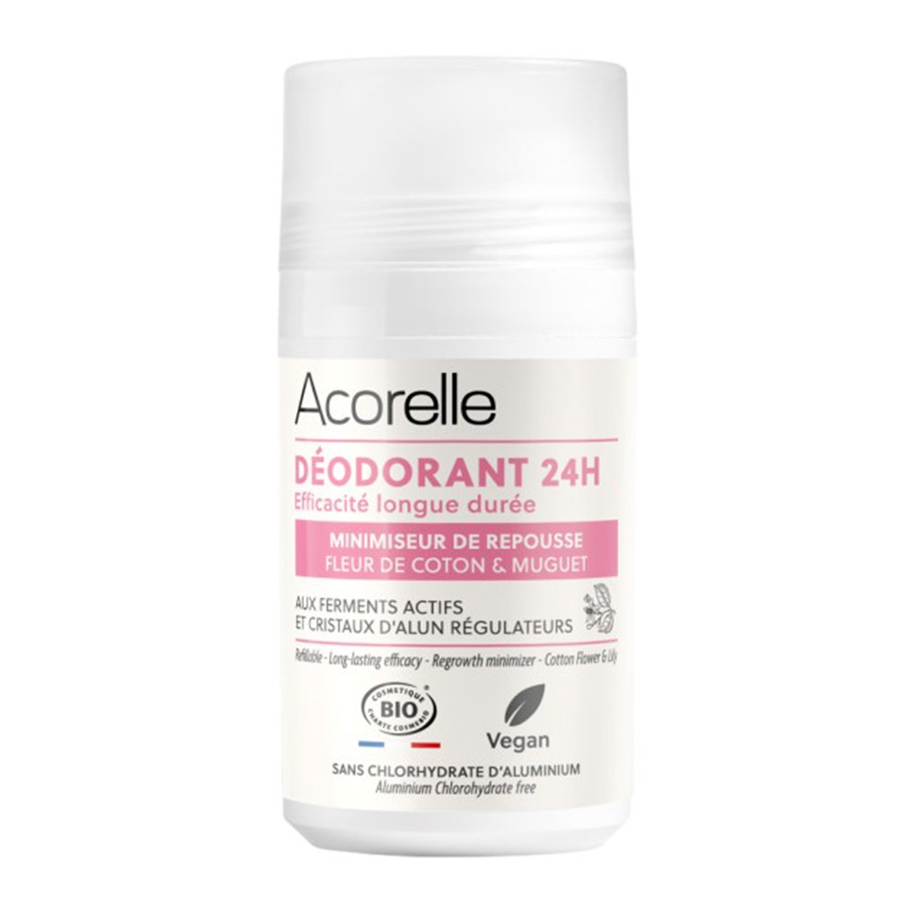 Acorelle Deodorante Roll-On 24 ore certificato Bio - Minimizzatore della ricrescita 50ml